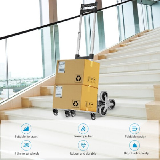 Outdoor stair climbing trolley, portable folding trolley